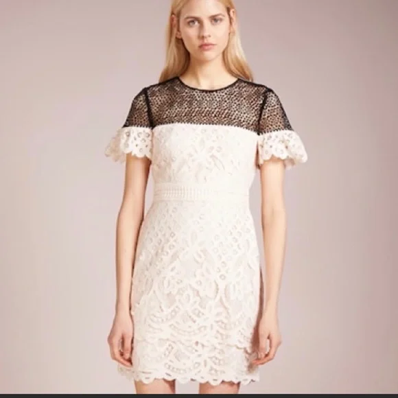 Club Monaco lace black & cream cocktail dress size 6 NWOT Club Monaco lace black & cream cocktail dress size 6 NWOT